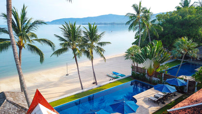 Beachfront 5-bedrooms sunset side villa in Lipa Noi beach (private beach, can be combined with neighbour 5bd villa, private tennis court on private area)