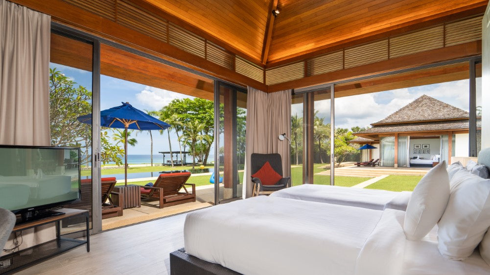 Beachfront contemporary Thai style 6-bedrooms villa in Natai beach (for large group and bespoke events; max. event capacity: 150 guests; can be combined with neighbour’s 6bd villa)