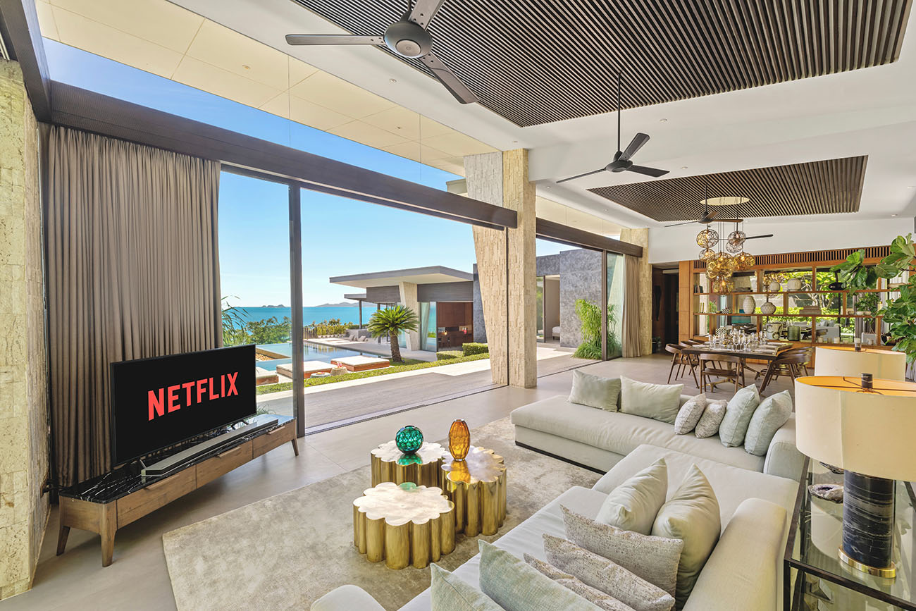 Seaview 5-bedrooms cliff villa in Maenam (private gym, huge living room, kids room)