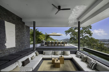 Seaview 6-bedrooms 5 level villa on the rock in Bophut (infinity pool, game room, own cinema and gym, large living room)