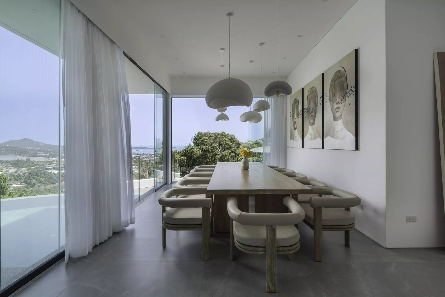 Seaview 6-bedrooms 5 level villa on the rock in Bophut (infinity pool, game room, own cinema and gym, large living room)