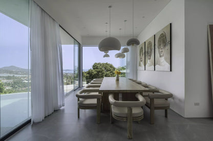 Seaview 6-bedrooms 5 level villa on the rock in Bophut (infinity pool, game room, own cinema and gym, large living room)