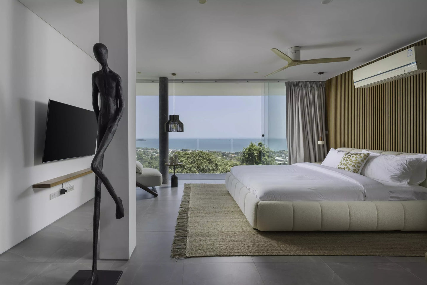 Seaview 6-bedrooms 5 level villa on the rock in Bophut (infinity pool, game room, own cinema and gym, large living room)