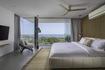 Seaview 6-bedrooms 5 level villa on the rock in Bophut (infinity pool, game room, own cinema and gym, large living room)