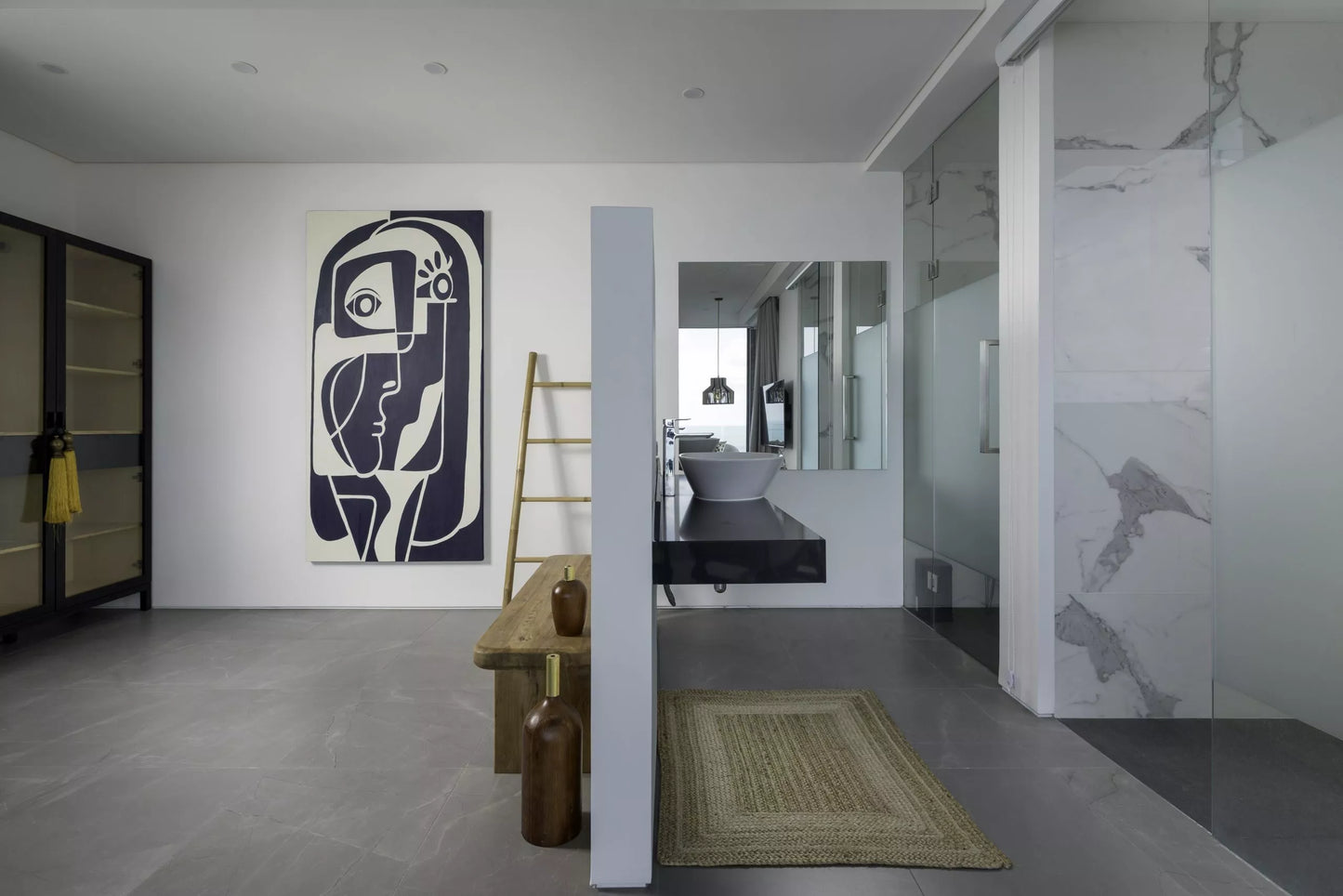 Seaview 6-bedrooms 5 level villa on the rock in Bophut (infinity pool, game room, own cinema and gym, large living room)