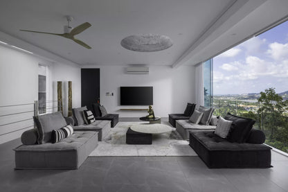 Seaview 6-bedrooms 5 level villa on the rock in Bophut (infinity pool, game room, own cinema and gym, large living room)