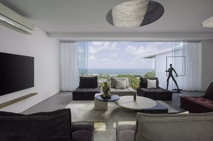 Seaview 6-bedrooms 5 level villa on the rock in Bophut (infinity pool, game room, own cinema and gym, large living room)