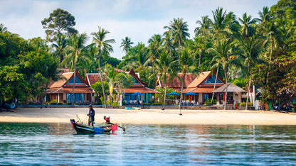 Beachfront 5-bedrooms sunset side villa in Lipa Noi beach (private beach, can be combined with neighbour 5bd villa, private tennis court on private area)