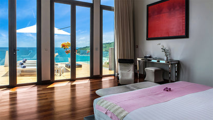 Seaview 5-bedrooms villa in Naithon beach (Piano, Tv room, private security area)