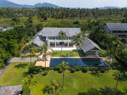 Rejuvenating beachfront 6-bedrooms villa in Natai beach (25-metre infinity pool, landscaped tropical gardens, beachfront sala)