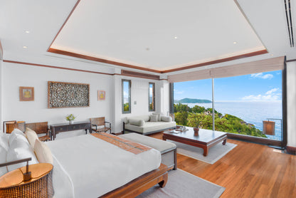 Seaview 8-bedrooms villa in Millionaire’s Mile Kamala beach (private gym, game room, trampoline, basketball ring, garden for catering; bathtub in each room)