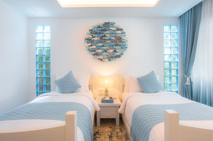 Beachfront family villa on Natai beach 6-bedrooms (4bd in main building, 2bd in guest house)