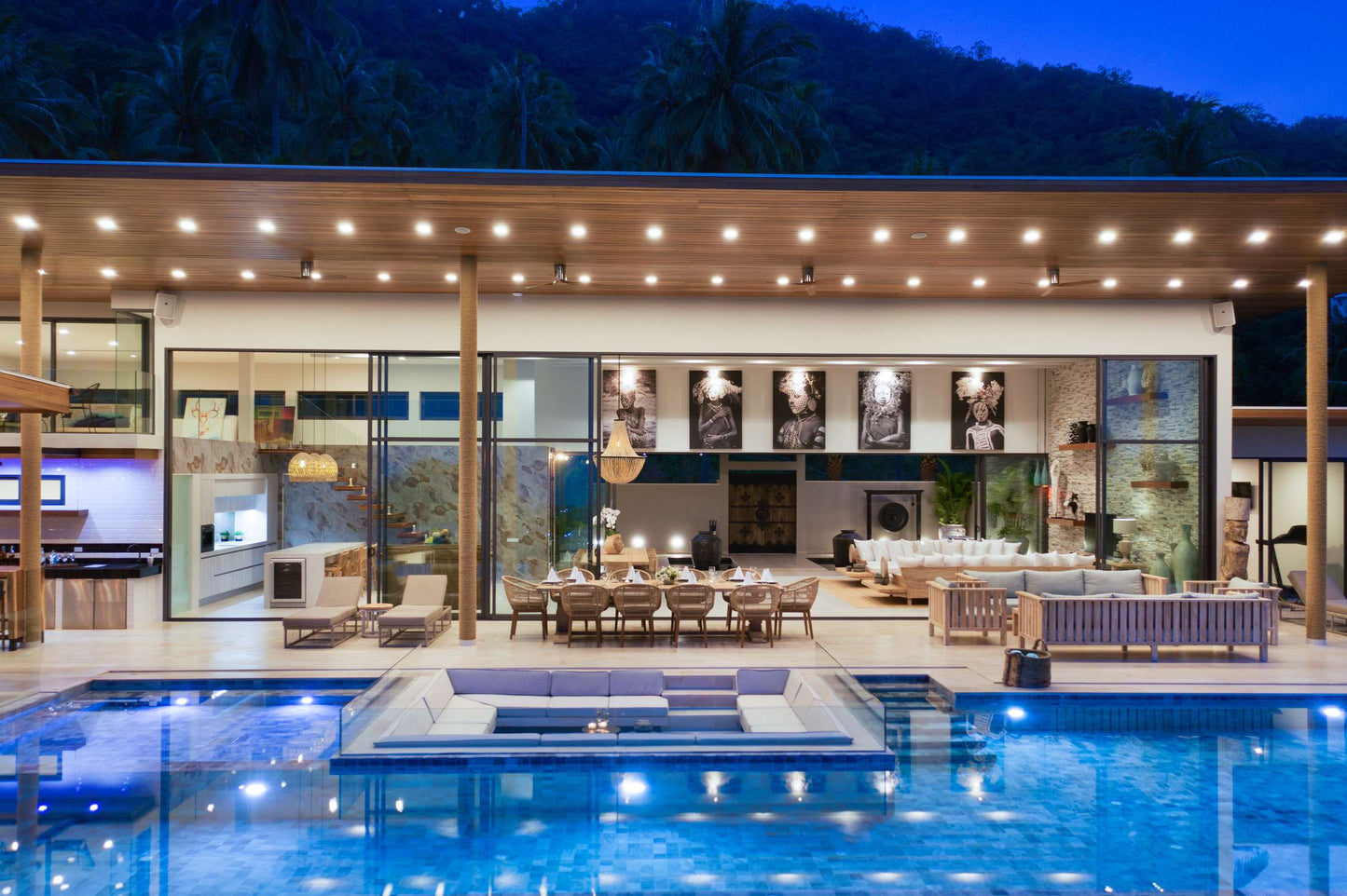 Seaview 6-bedrooms villa with 2 swimming pool in Chaweng beach Koh Samui REQUEST ONLY(private gym, game room, big living room)