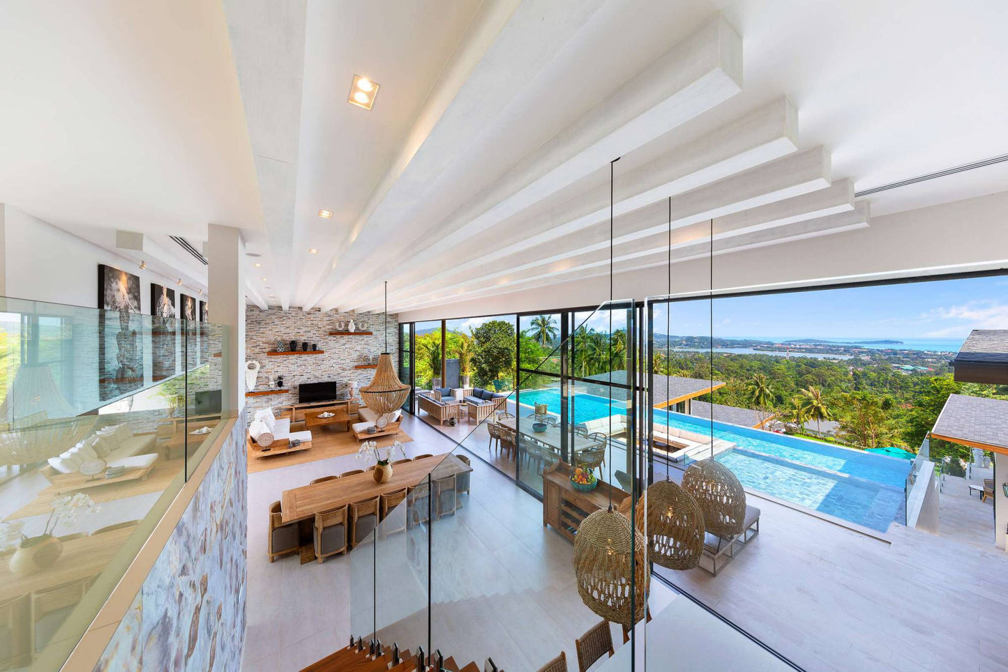 Seaview 6-bedrooms villa with 2 swimming pool in Chaweng beach Koh Samui REQUEST ONLY(private gym, game room, big living room)