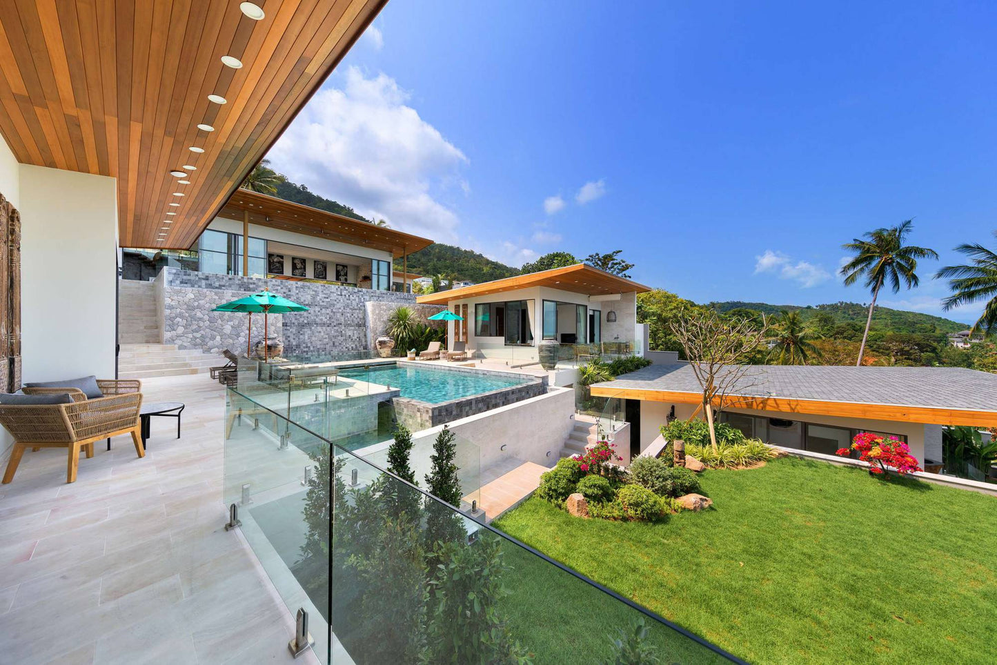 Seaview 6-bedrooms villa with 2 swimming pool in Chaweng beach Koh Samui REQUEST ONLY(private gym, game room, big living room)