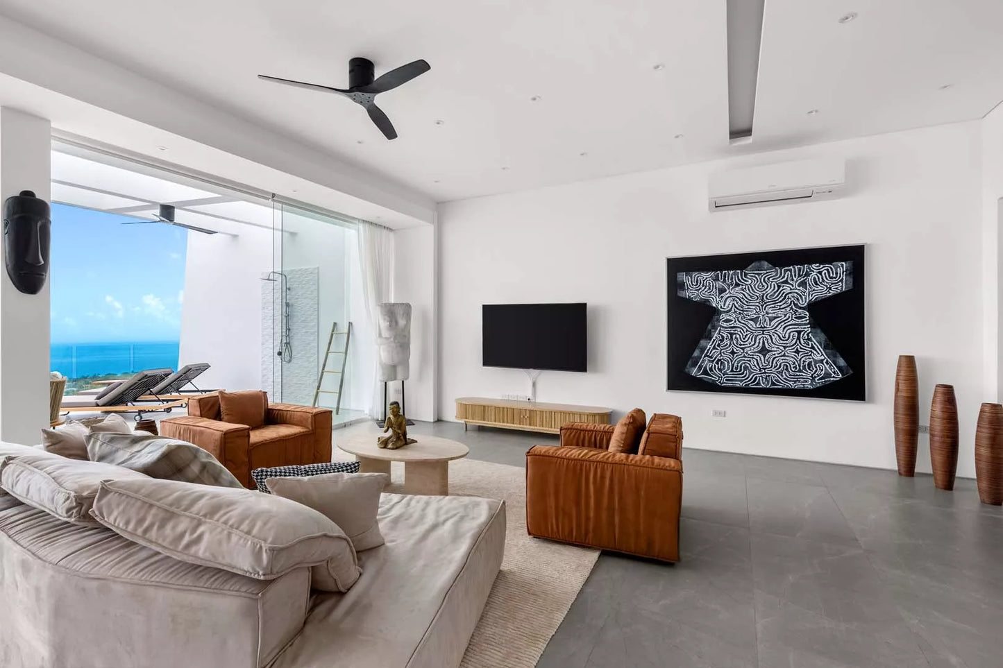 Seaview 2-bedrooms 2-storey villa on the rock in Bophut (infinity pool, can be combined with similar neighbour villa up to 17 bedrooms)