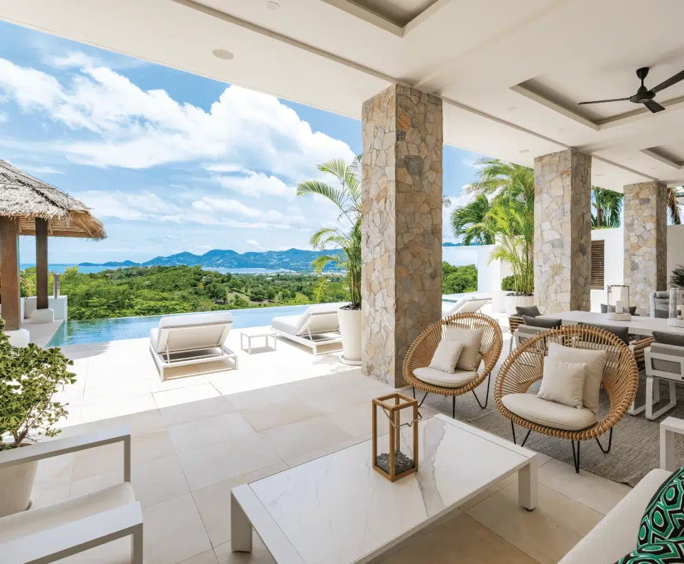 Seaview 5-bedrooms family villa with 12 meters infinity pool in Chaweng beach Koh Samui (Bbq area, yoga area)