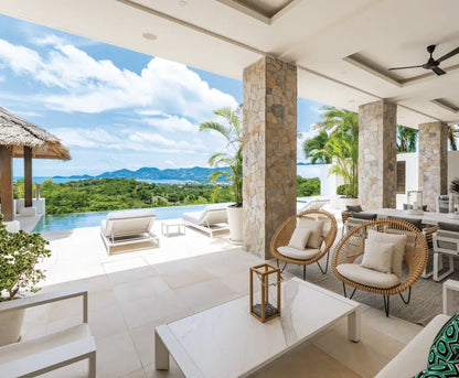 Seaview 5-bedrooms family villa with 12 meters infinity pool in Chaweng beach Koh Samui (Bbq area, yoga area)