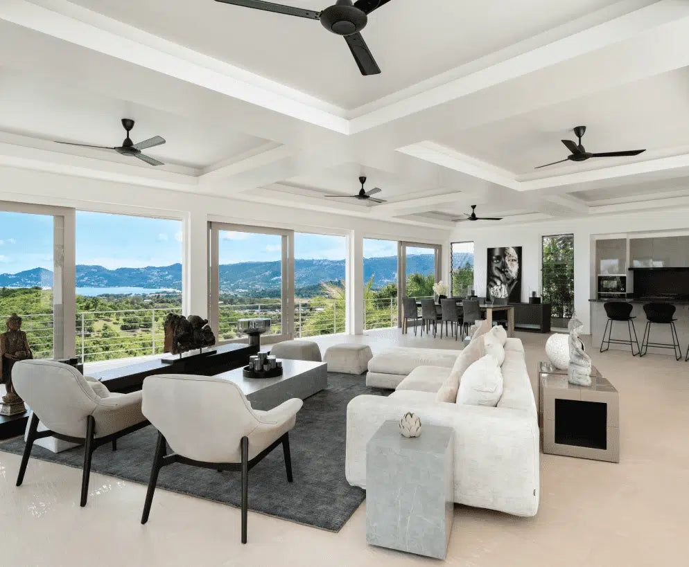 Seaview 5-bedrooms family villa with 12 meters infinity pool in Chaweng beach Koh Samui (Bbq area, yoga area)