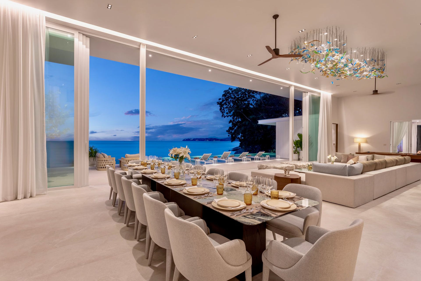 Beachfront new modern style 8-bedrooms villa on Kamala Millionaire's Mile (private beach; can be combined with neighbour’s  6bd villa)