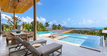 Seaview 6-bedrooms villa with 2 swimming pool in Chaweng beach Koh Samui REQUEST ONLY(private gym, game room, big living room)