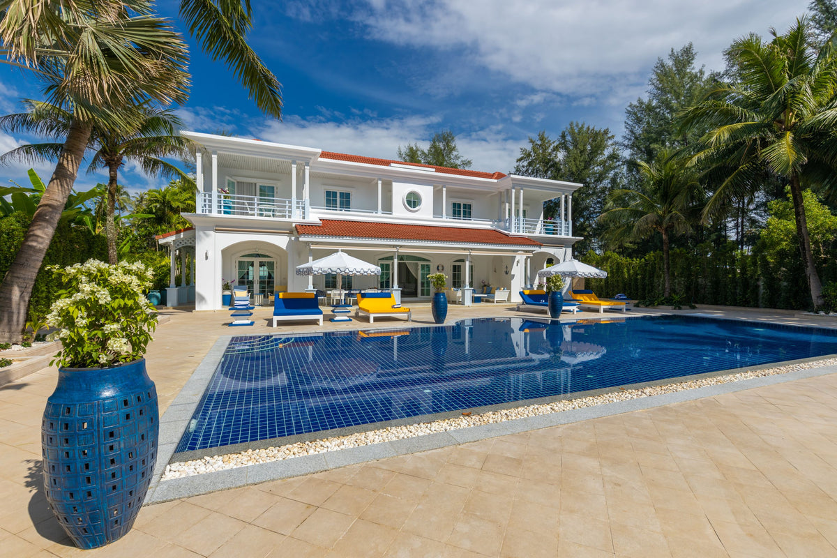 Beachfront family villa on Natai beach 6-bedrooms (4bd in main building, 2bd in guest house)