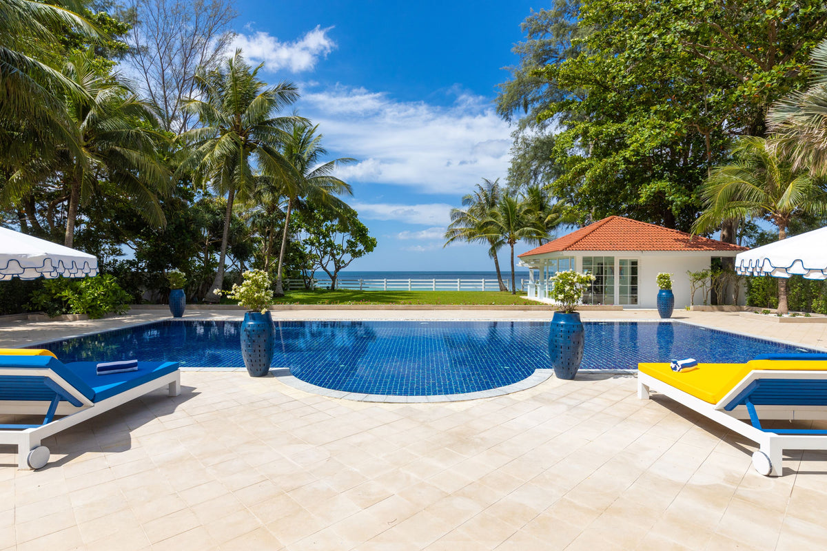 Beachfront family villa on Natai beach 6-bedrooms (4bd in main building, 2bd in guest house)