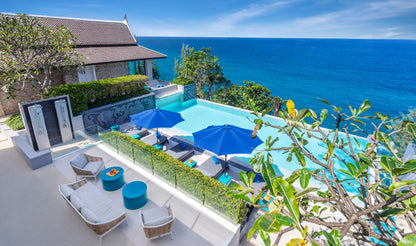 Seaview 7-bedrooms clifftop villa in Millionaire’s Mile Kamala beach (2 infinity pools, cinema, spa, gym, private chef)
