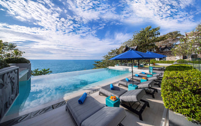 Seaview 7-bedrooms clifftop villa in Millionaire’s Mile Kamala beach (2 infinity pools, cinema, spa, gym, private chef)