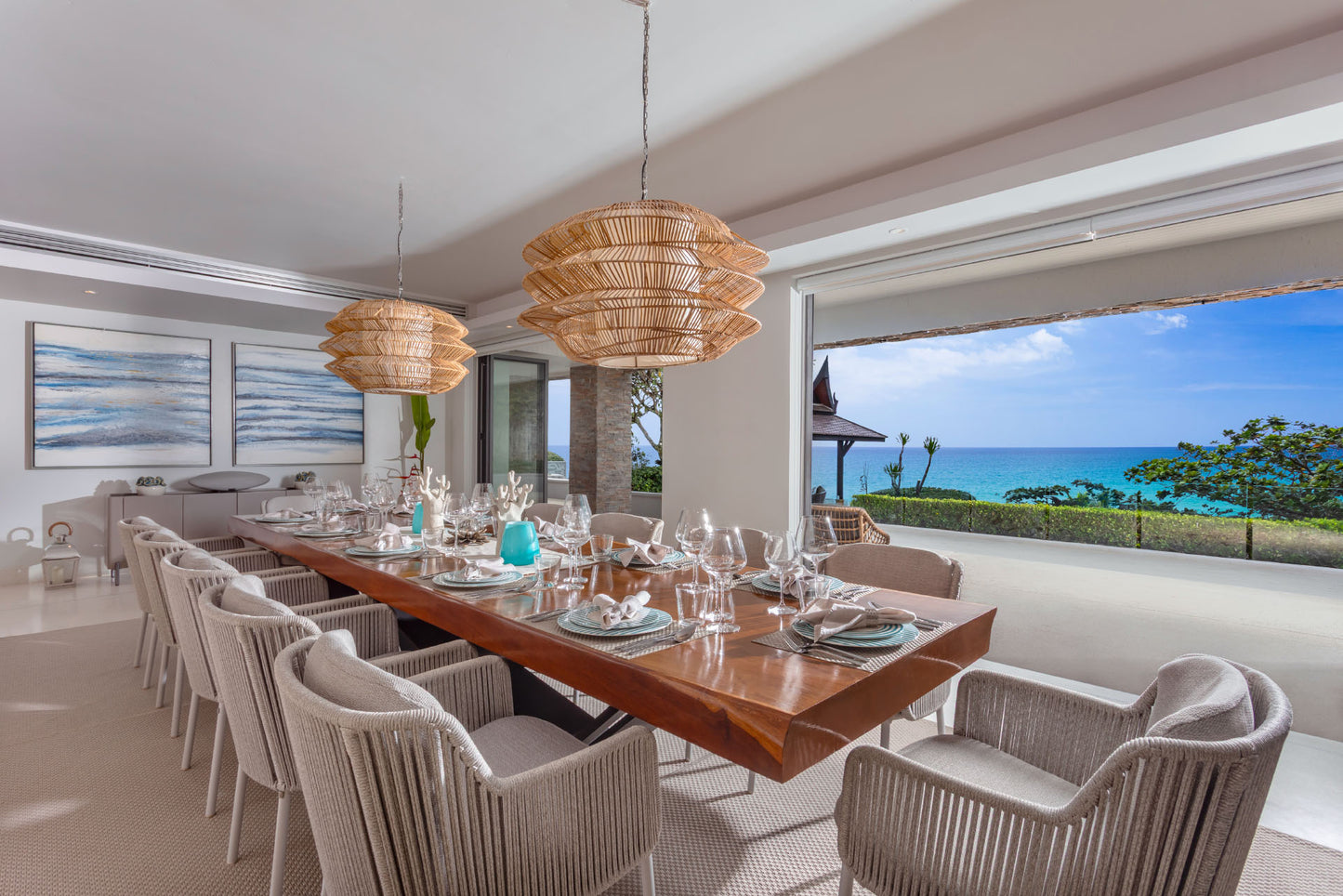 Seaview 7-bedrooms clifftop villa in Millionaire’s Mile Kamala beach (2 infinity pools, cinema, spa, gym, private chef)