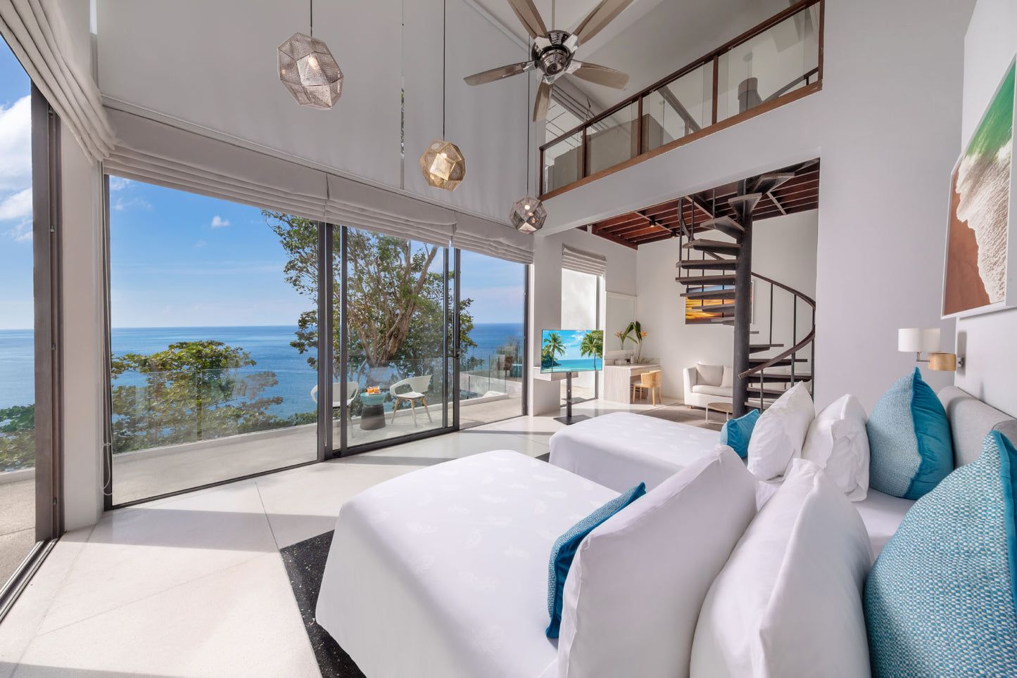 Seaview 7-bedrooms clifftop villa in Millionaire’s Mile Kamala beach (2 infinity pools, cinema, spa, gym, private chef)